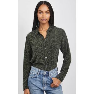 Rails Kate Olive Batik Cheetah Shirt XS